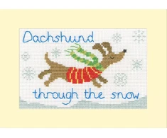 Bothy Threads Cross stitch "Christmas Card - Dachshund Through The Snow" XMAS90 16x10 cm