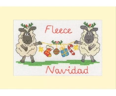 Bothy Threads Cross stitch "Christmas Card - Fleece Navidad" XMAS92 16x10 cm