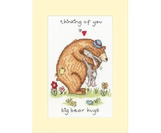 Bothy Threads Cross stitch kit "Greeting Card - Big Bear Hugs" XGC61 10x16 cm