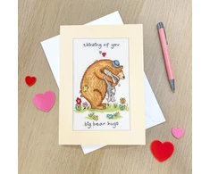 Bothy Threads Cross stitch kit "Greeting Card - Big Bear Hugs" XGC61 10x16 cm