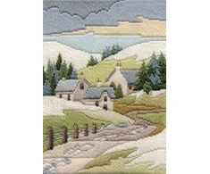Bothy Threads Rinkinys "Long Stitch Seasons - Winter Cottage" BT-DW14MLS12 24x17 cm