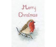 Bothy Threads Siuvinėjimo kryželiu rinkinys "Kalėdinė kortelė - Sniego Robinas" BT-DWCDX03 9x13,3 cm