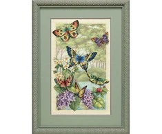 Dimensions Groves Of Thame Siuvinėjimo kryželiu rinkinys Gold Collection Butterfly Forest 25,4x40,6 cm D35223