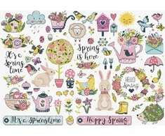 Letistitch Kryželiu siuvinėjimo rinkinys "Spring Sampler" 38x27cm SLETIL9937