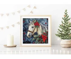 Letistitch Siuvinėjimo kryželiu rinkinys "Žiemos arklys" 20x20cm SLETIL9955