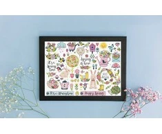 Letistitch Kryželiu siuvinėjimo rinkinys "Spring Sampler" 38x27cm SLETIL9937