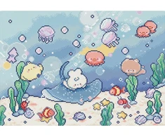 Letistitch Kryželių siuvinėjimo rinkinys "Po jūra" 32x22 cm LI10-010