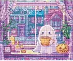 Letistitch Kryželiu siuvinėjimo rinkinys "Moliūginių Latte Naktys" 20x17 cm SLETIL9962