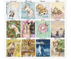 Letistitch Skaičiuojamas kryželiu siuvinėjimo rinkinys "Doggy Calendar" 43x41cm SLETIL8086
