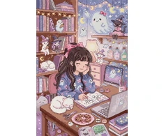 Letistitch Ristinių siuvinėjimo rinkinys "Naktinė magija ir užrašai" 24 x 35 cm SLETIL9996