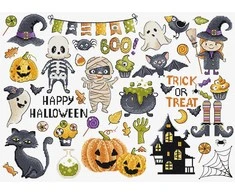 Letistitch Kryželiu siuvinėjimo rinkinys „Halloween Sampler“ 38x27m SLETIL8225