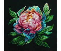 luca S Skaičiuojamo kryžminio siuvinėjimo rinkinys su lanku ''Abalone Pearl'' Peony 12x12cm SBC203