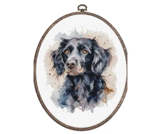 luca S Skaičiuojamo kryžminio siuvinėjimo rinkinys su lankeliu „The Border Collie“ 17x20cm SBC213
