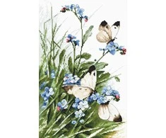 LetiStitch luca S Drugeliai ir Mėlynųjų paukščių gėlės SLETI939