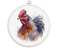 luca S Siuvinėjimo kryželiu rinkinys su lanku "Gaidys" 13,5x15cm SBC217