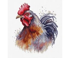 luca S Siuvinėjimo kryželiu rinkinys su lanku "Gaidys" 13,5x15cm SBC217