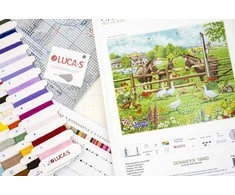 luca S Kryželių siuvinėjimo rinkinys "Asilų kiemas" 39x32 cm SBU5087