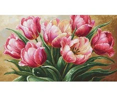 luca S Kryželiu siuvinėjimo rinkinys „Grakštūs tulpės“ 35x20cm SG718