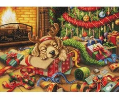 luca S Kryželiu siuvinėjimo rinkinys „Santa’s Little Troublemaker“ 44x32cm SBU5079
