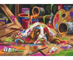 luca S Skaičiuojamas kryželio siuvinėjimo rinkinys "Puppy Picasso" 40x29cm SB2415