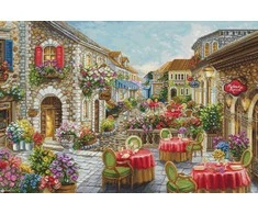 luca S Kryželiu siuvinėjimo rinkinys Fiori Caffes 52x35cm SBU5080