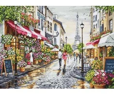 luca S Siuvinėjimo rinkinys „Paryžiaus gėlių parduotuvė“ 48 x 35 cm SBU5107