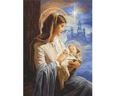 luca S Kryželio siuvinėjimo rinkinys Šventoji Marija ir vaikas 18x25cm SG617
