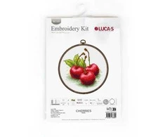 luca S Siuvinėjimo kryželiu rinkinys su lankeliu "Vyšnios" 10x10cm SBC103