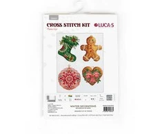 luca S Kalėdiniai žaislai ant plastikinio drobės "Žiemos dekoracijos" 10x12cm SJK043