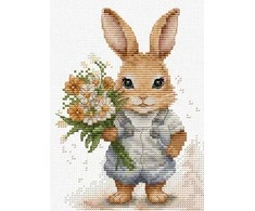 luca S Skaičiuojamo kryžminio dygsnio rinkinys "The Bunny's Surprise" 10x14cm SB1409