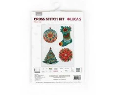 luca S Kalėdiniai žaislai ant plastikinės drobės "Kalėdinės dekoracijos" 10x15cm SJK042