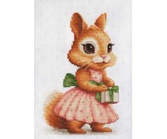 luca S Siuvinėjimo kryželiu rinkinys "Voverės dovana" 10x17cm SB1414