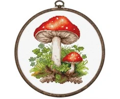 luca S Kryželiu siuvinėjimo rinkinys su lankeliu "Amanita Muscaria" 11x13cm SBC232