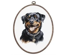 luca S Siūlų kryželiu rinkinys su lankelis "Rottweiler" 13x17cm SBC229