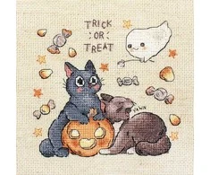 LetiStitch luca S Skaičiuojamo kryžminio dygsnio rinkinys "Trick Or Treat" №2 14x13cm SLETIL8815