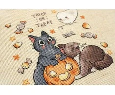 LetiStitch luca S Skaičiuojamo kryžminio dygsnio rinkinys "Trick Or Treat" №2 14x13cm SLETIL8815
