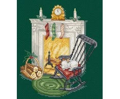LetiStitch luca S Siuvinėjimo kryželiu rinkinys Poilsis prie židinio 15x17cm SLETIL8224