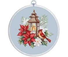 luca S Siuvinėjimo kryželiu rinkinys su lankeliu "Poinsettia" 16x17cm SBC233