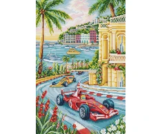 luca S Siuvinėjimo kryželiu rinkinys "F1 Grand Prix Monakas" 17.5 x 26 cm SBPK05