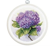 luca S Siuvinio kryželiu rinkinys su lankelis "Hortenzija" 17x17cm SBC225