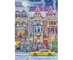 LetiStitch luca S Kryželio dygsnio rinkinys "Žiemos namelis" 21x30cm SLETIL8076