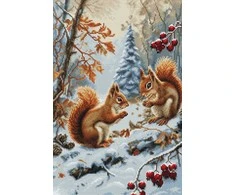 luca S Siuvinėjimo kryželiu rinkinys "Voveraičių džiaugsmas" 21x32cm SBU5064