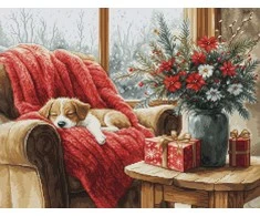 luca S Kryželiu siuvinėjimo rinkinys Petit Point Gold "Kalėdų akimirka" 23,5x18cm SG711