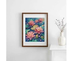 LetiStitch luca S Kryželiu siuvinėjimo rinkinys Vandens lelija 23x29cm SLETIL9910