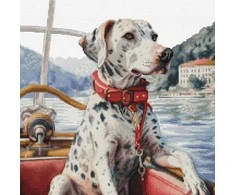luca S Skaičiuotas kryžiaus dygsnio rinkinys "Dalmatinas prie Komo ežero" 29x29cm SBU5039