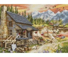 luca S Kryželiu siuvinėjimo rinkinys „Log Cabin General Store (mažo formato versija)“ 30.5x22 cm SBU5020
