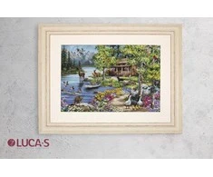 luca S Kryželiu siuvinėjimo rinkinys Cabin By The Lake 51x34 cm SB2410