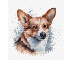 luca S Kryželio siuvinėjimo rinkinys su lankelis "Welsh Corgi" 14x15 cm SBC212