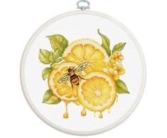 luca S Siuvinėjimo kryželiu rinkinys su lankeliu "The Lemon Juice" 12 x 12 cm SBC234