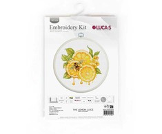 luca S Siuvinėjimo kryželiu rinkinys su lankeliu "The Lemon Juice" 12 x 12 cm SBC234